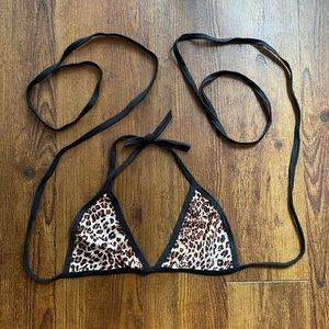 Cheetah Tie Bikini Top - Rave with mi gente